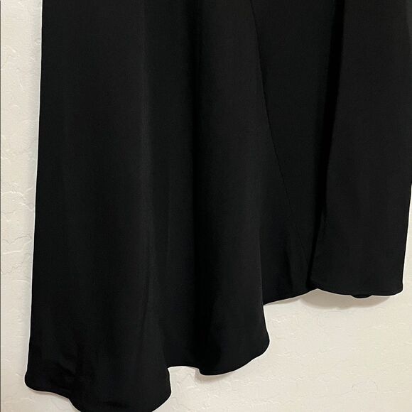 Vince Asymmetrical Black Lagenlook Minimalist Midi Skirt Modern Office Work - Picture 5 of 11